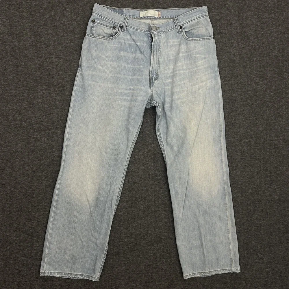 Levis 559 Jeans Mens Actual 34X29 Relaxed Straight Stonewash Washout Grunge Punk
